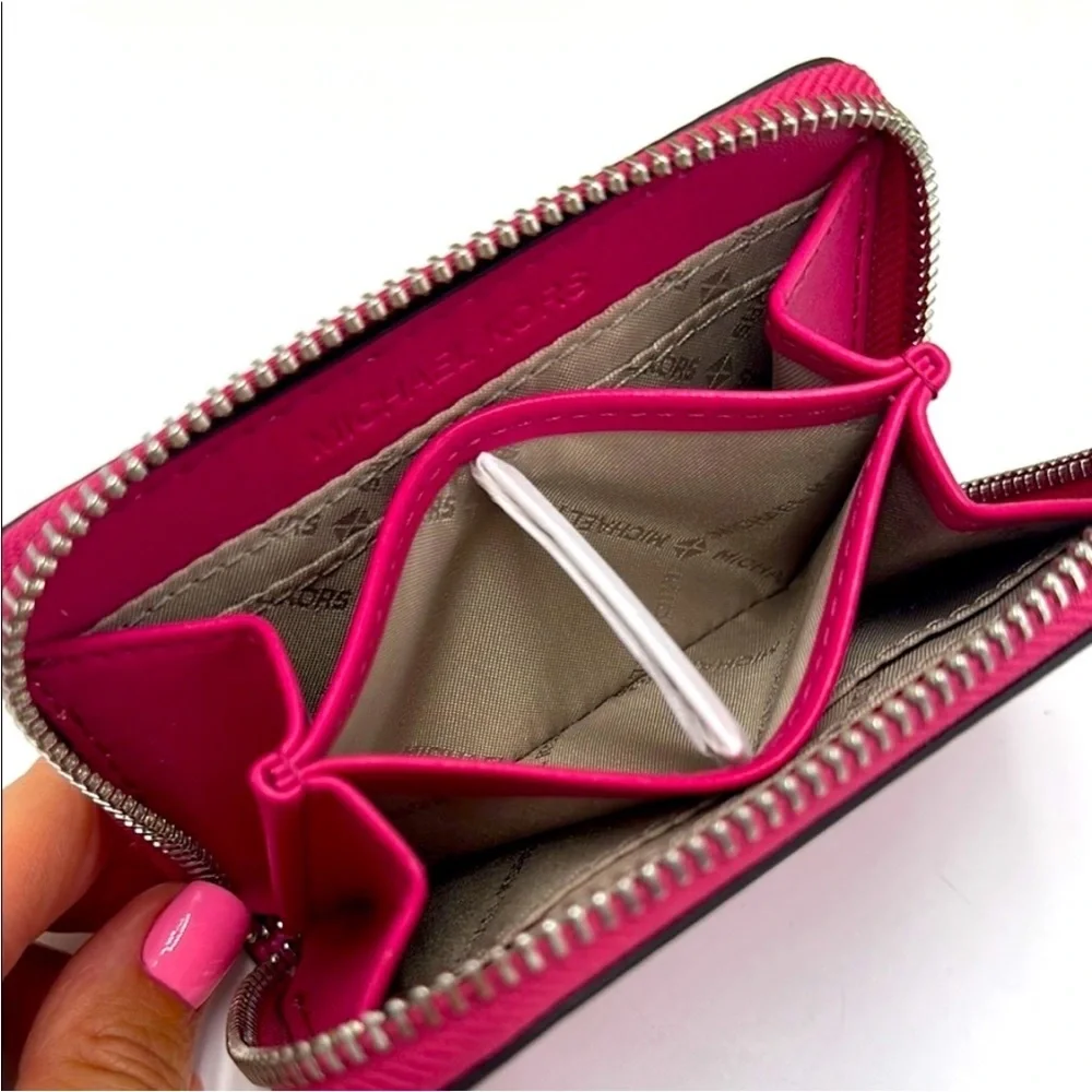 Michael Kors Jet Set Travel Medium Color-Block Wallet DRAGONFRUIT MULTI NWT
